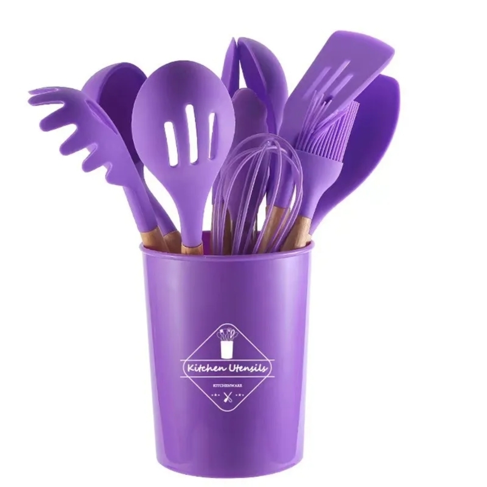 Purple Kitchen Utensil Set